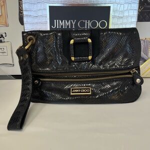 Jimmy Choo Mave leather snaked - embossed pattern Clutch